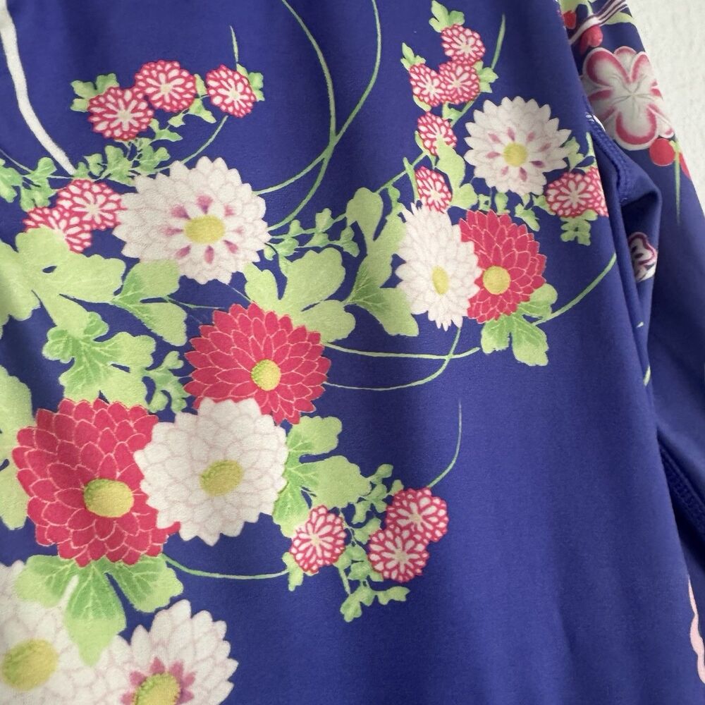 Ralph Lauren Polo Golf Shirt Sz M Bright Floral Print Long Sleeve 1/4 Zip Colors - Picture 14 of 16